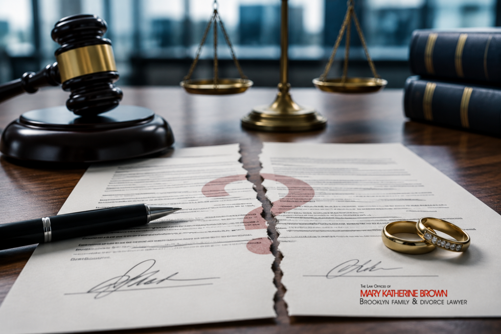 challenge a prenuptial agreement in New York
